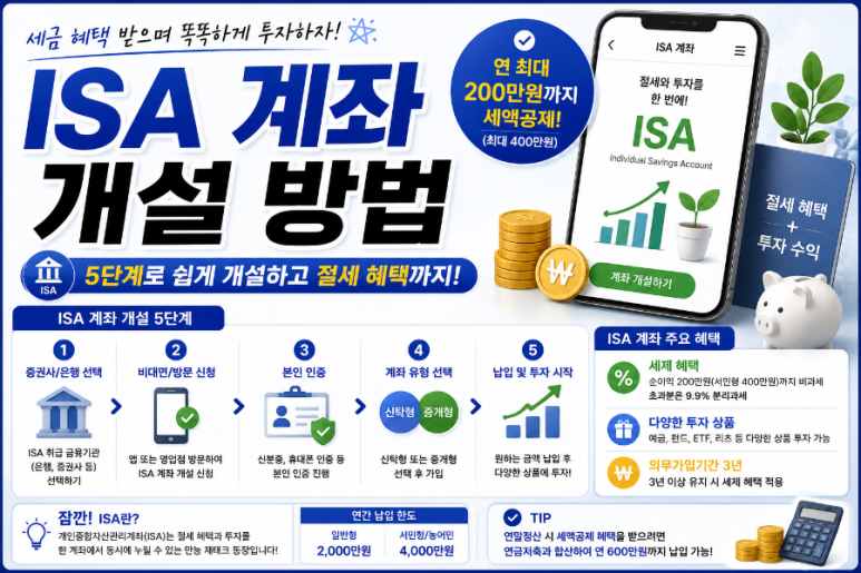 ISA 계좌 개설 방법 대표이미지, 절세 통장 가입 방법 안내