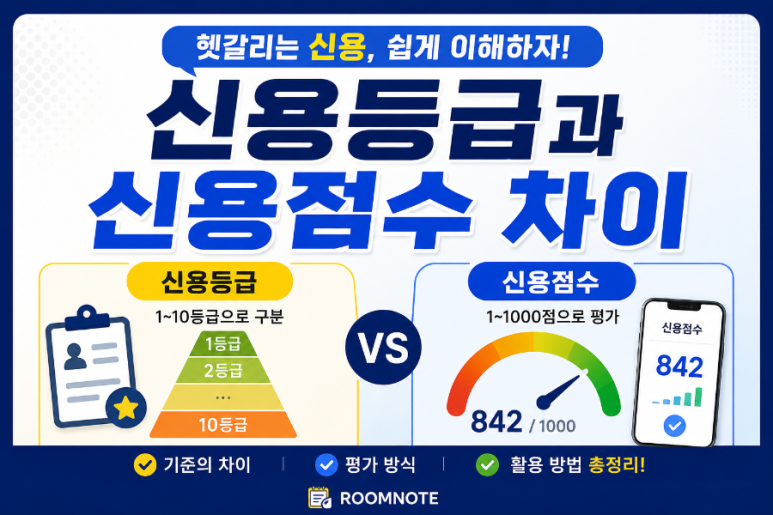 신용등급과 신용점수 차이 대표이미지, 신용등급과 신용점수 비교 안내