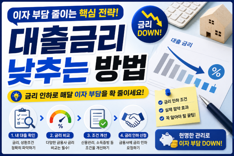 대출금리 낮추는 방법 대표이미지, 금리인하요구권과 대환대출 활용 방법